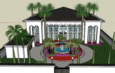 海滩前的豪华豪宅