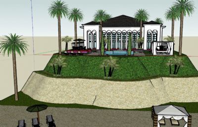 海滩前的豪华豪宅