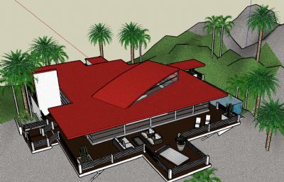 山上的现代房子