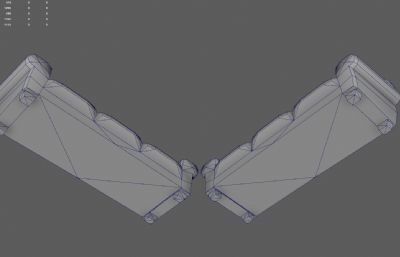 破旧真皮沙发 老沙发 旧家具塌陷模型