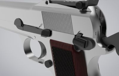 勃朗宁大威力手枪游戏道具3D模型