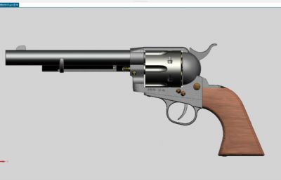 柯尔特M1917左轮手枪游戏道具3D模型素材,非实物
