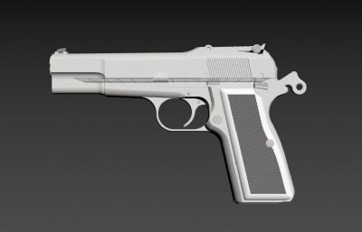 勃朗宁大威力手枪游戏道具3D模型