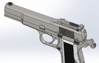 勃朗宁大威力手枪游戏道具3D模型