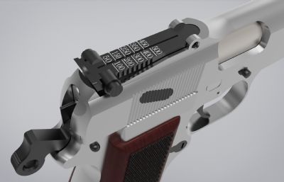 勃朗宁大威力手枪游戏道具3D模型