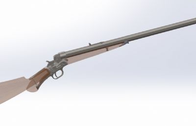 赫本hepburn雷明顿remington杠杆折叠步枪,游戏玩家3D模型道具非实物
