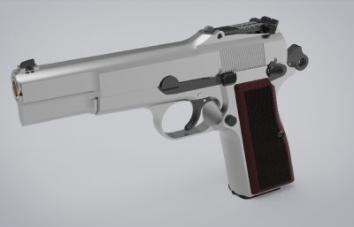 勃朗宁大威力手枪游戏道具3D模型