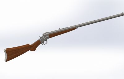 赫本hepburn雷明顿remington杠杆折叠步枪,游戏玩家3D模型道具非实物