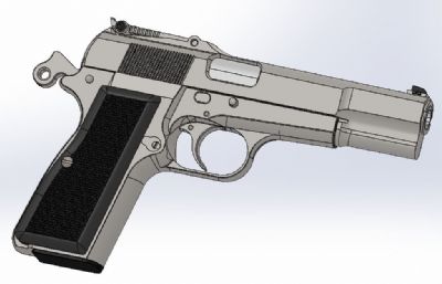 勃朗宁大威力手枪游戏道具3D模型