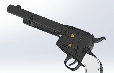 柯尔特M1917左轮手枪游戏道具3D模型素材,非实物