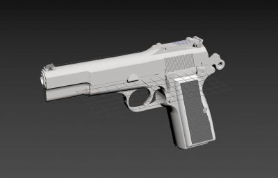 勃朗宁大威力手枪游戏道具3D模型