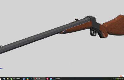 赫本hepburn雷明顿remington杠杆折叠步枪,游戏玩家3D模型道具非实物