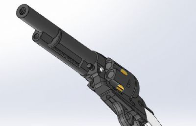 柯尔特M1917左轮手枪游戏道具3D模型素材,非实物