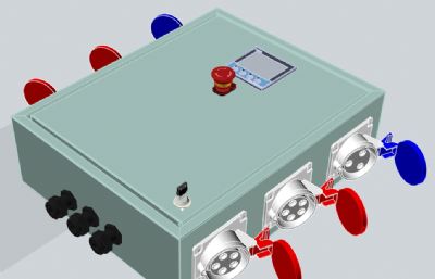 电控箱三维模型