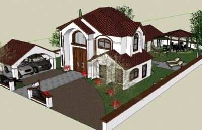 郊区欧美风格别墅房子