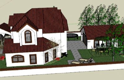 郊区欧美风格别墅房子