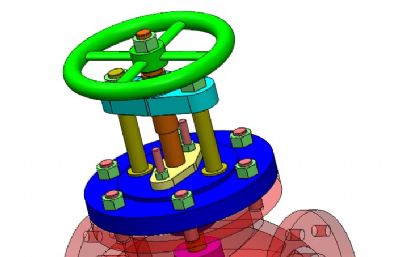 125mm截止阀三维模型