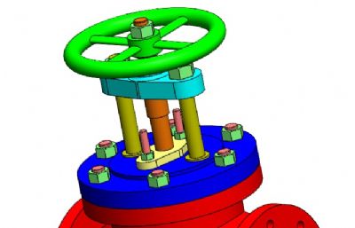 125mm截止阀三维模型