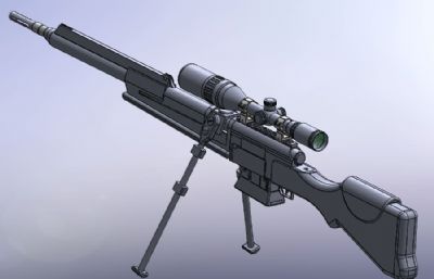 frf2狙击步枪带两脚架3D模型,非实物