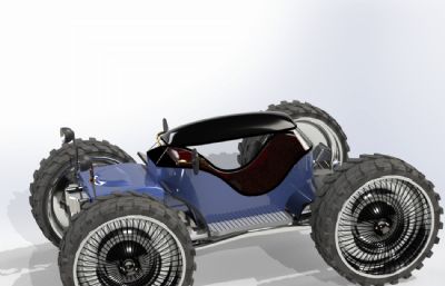 创意小汽车,卡丁车,沙滩车3D装配模型可3D打印