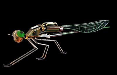 仿生机械蜻蜓,机械豆娘创意3D模型