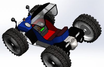 创意小汽车,卡丁车,沙滩车3D装配模型可3D打印