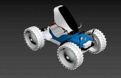 创意小汽车,卡丁车,沙滩车3D装配模型可3D打印