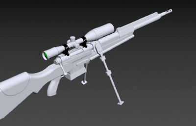 frf2狙击步枪带两脚架3D模型,非实物