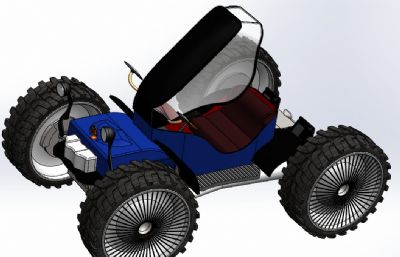 创意小汽车,卡丁车,沙滩车3D装配模型可3D打印