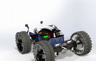 创意小汽车,卡丁车,沙滩车3D装配模型可3D打印