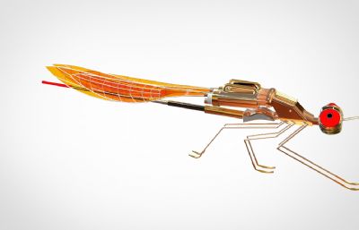 仿生机械蜻蜓,机械豆娘创意3D模型