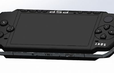 索尼PSP 3000游戏机solidworks模型