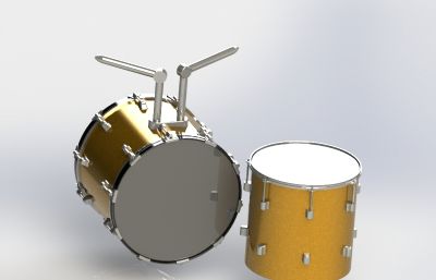 架子鼓drum set,爵士乐队敲击乐器3D模型素材全装配