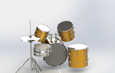 架子鼓drum set,爵士乐队敲击乐器3D模型素材全装配