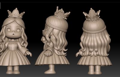 Q版公主厨娘飞龙夹克男孩,Q版动漫角色手办 3D打印模型