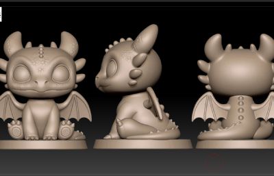 Q版公主厨娘飞龙夹克男孩,Q版动漫角色手办 3D打印模型