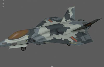 新型隐身战斗机 五代机 科幻概念战机塌陷模型