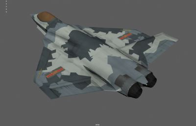 新型隐身战斗机 五代机 科幻概念战机塌陷模型