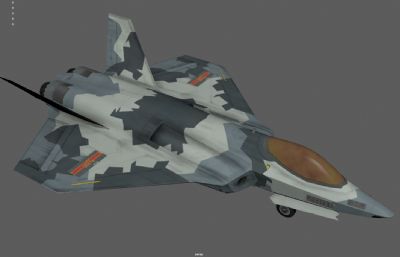 新型隐身战斗机 五代机 科幻概念战机塌陷模型