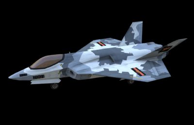 新型隐身战斗机 五代机 科幻概念战机塌陷模型