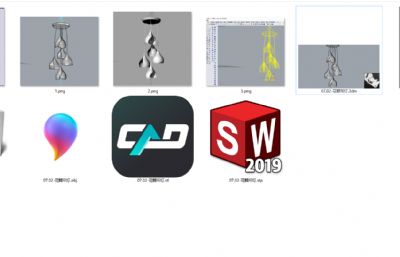 花朵文创吊灯建模渲染