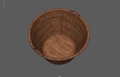 编织篮子 竹篮竹筐 竹篓塌陷模型