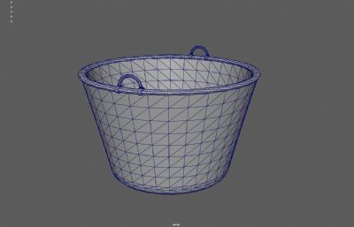编织篮子 竹篮竹筐 竹篓塌陷模型