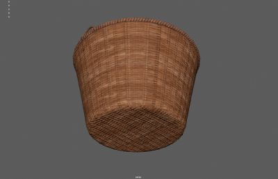 编织篮子 竹篮竹筐 竹篓塌陷模型