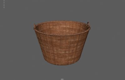 编织篮子 竹篮竹筐 竹篓塌陷模型