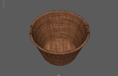 编织篮子 竹篮竹筐 竹篓塌陷模型
