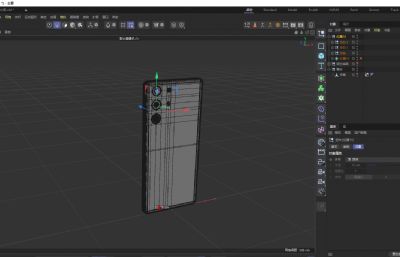 红魔 10Pro 暗夜骑士手机C4D模型,有keyshot模型