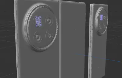 vivo X Fold5手机C4D,keyshot模型