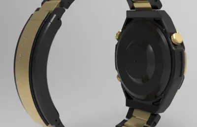 HUAWEI WATCH ULTIMATE DESIGN 非凡大师 黄金款手表C4D,keyshot模型