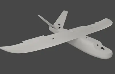 小胖V尾固定翼无人机stl模型